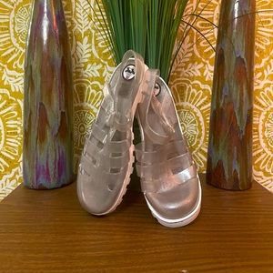 Clear glitter cage gladiator sandle